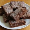 Plate of brownies with walnuts