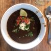 Black Bean and Salsa Soup in a bowl.