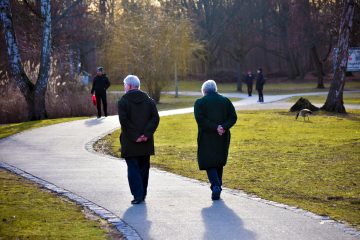 Older adults walking