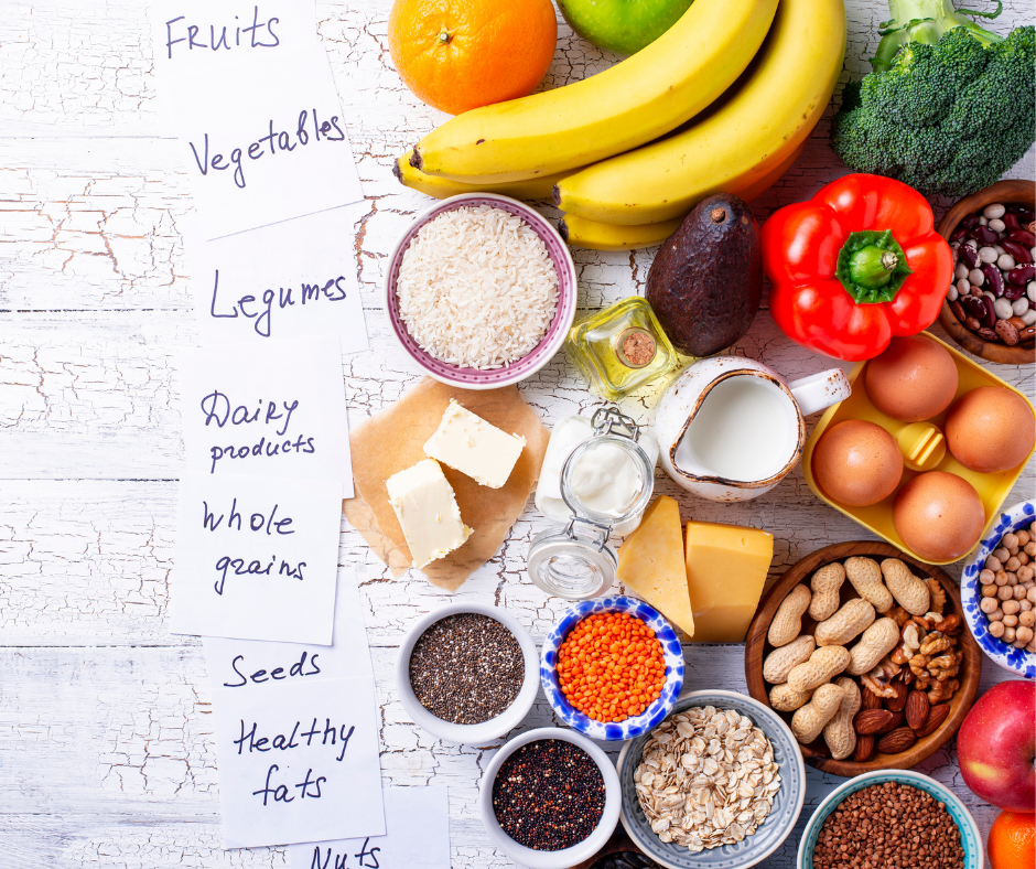 Assortment of healthy foods