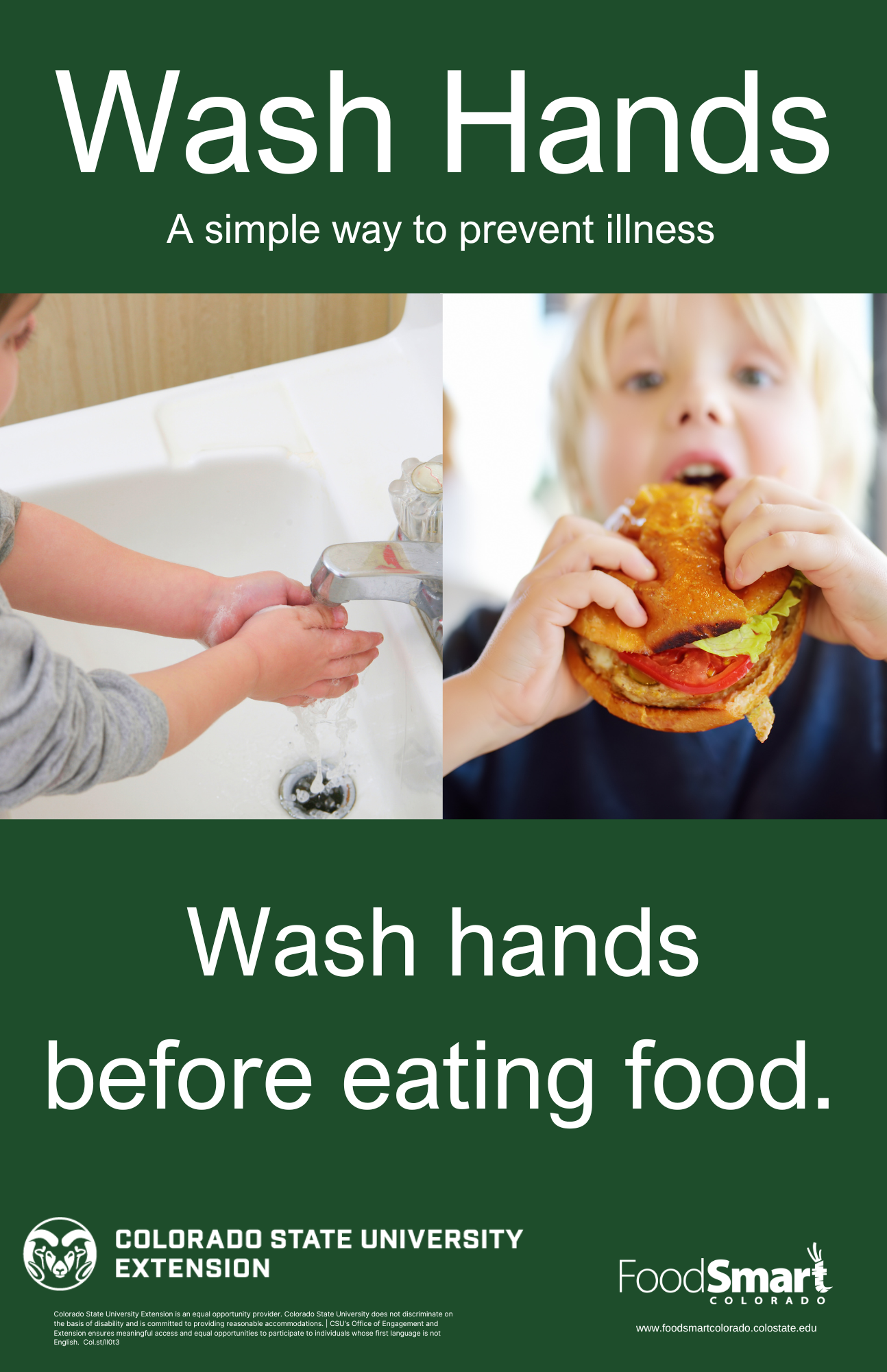 Printable Handwashing Posters Food Smart Colorado